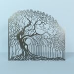 Elegant Tree-Inspired Metal Fence Panel-img-1