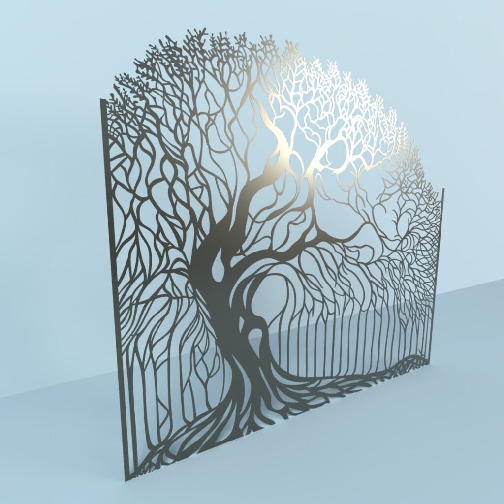 Elegant Tree-Inspired Metal Fence Panel-img-2 Elegant Tree-Inspired Metal Fence Panel-img-2