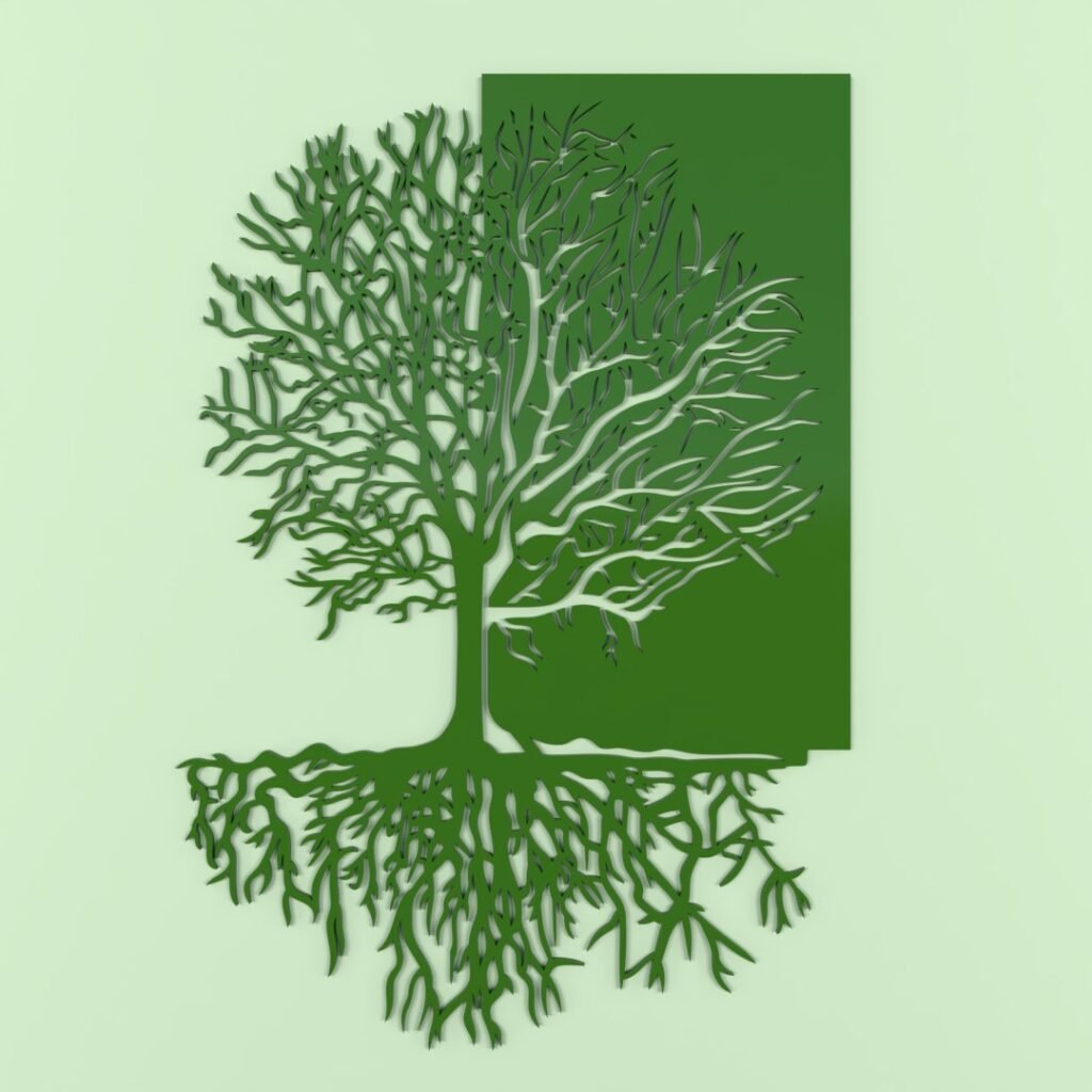 Stunning 2D Tree Silhouette Design