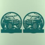 Unique 2D Design Jeep Off-Road Metal Wall Art